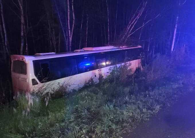 В Амурской области автобус столкнулся с машиной и врезался в дерево